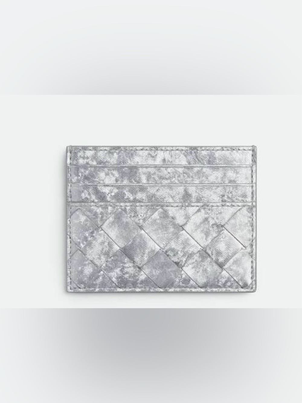 Bottega veneta  Intrecciato Silver Card Holder